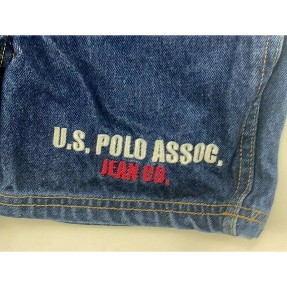 US Polo Assn Bib Overalls  Toddler Jean Shorts 4T - Picture 3 of 8